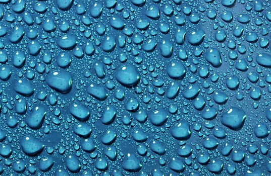 Blue water drops background texture 