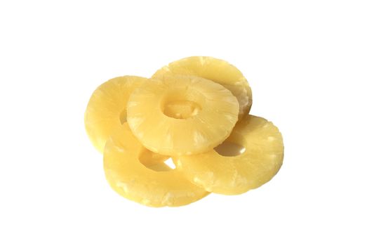 yellow canned pineapple rings, vegetarian food  