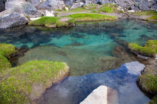 Crystal clear waters in an Alaska alpine stream