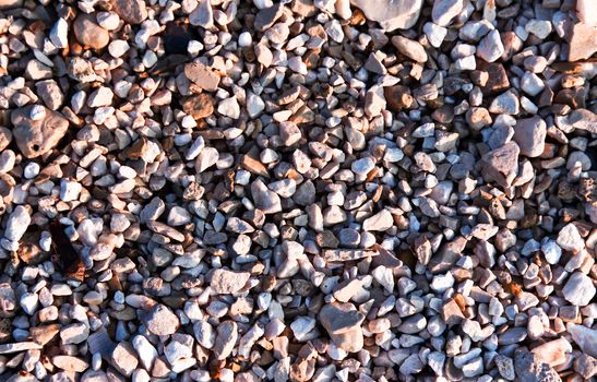 beach pebble on the late afternoon on adriatic sea