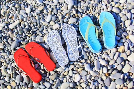 Image of varicoloured feminine schists on beach