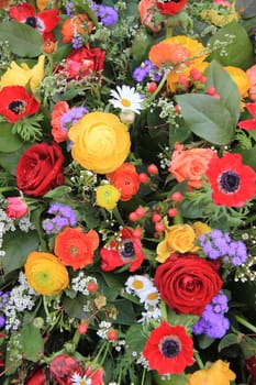 Different spring flowers combined with gerberas and carnations