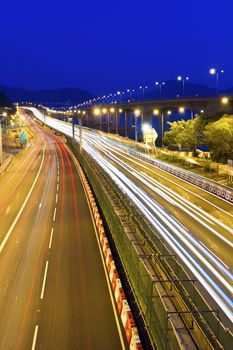 Traffic at highway in Hong Kong