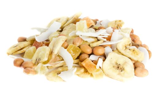 Picture of a bunch of nuts and dried fruits together