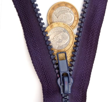 Zipper on white background. Isolated