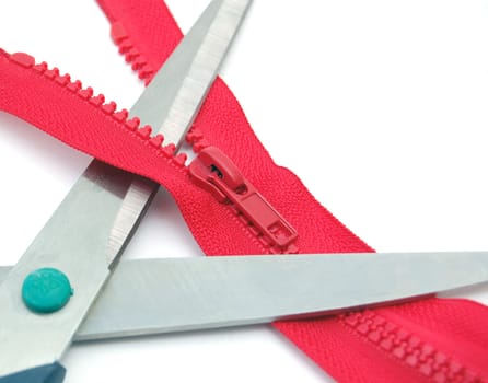 Zipper on white background