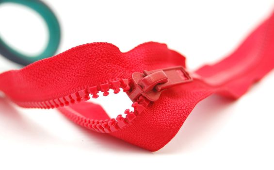 Zipper on white background