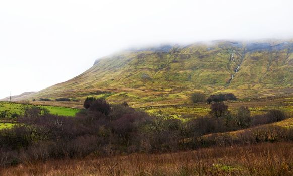 Gleniff horseshoe road in Ireland.  Mountain landscape.