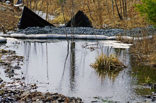 Environmental remediation of a damaged waterway