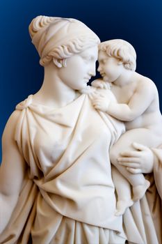 Marble statue of Mother and child in her arms