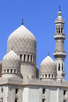 cupola of mosque in Alexandria city in Egypt