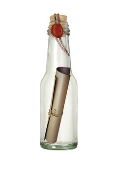 Message in the bottle with sealing wax