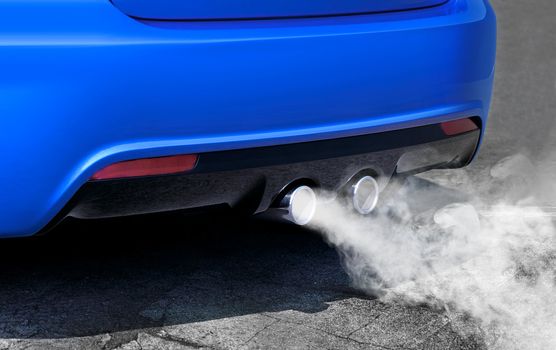 pollution of environment by combustible gas of a car