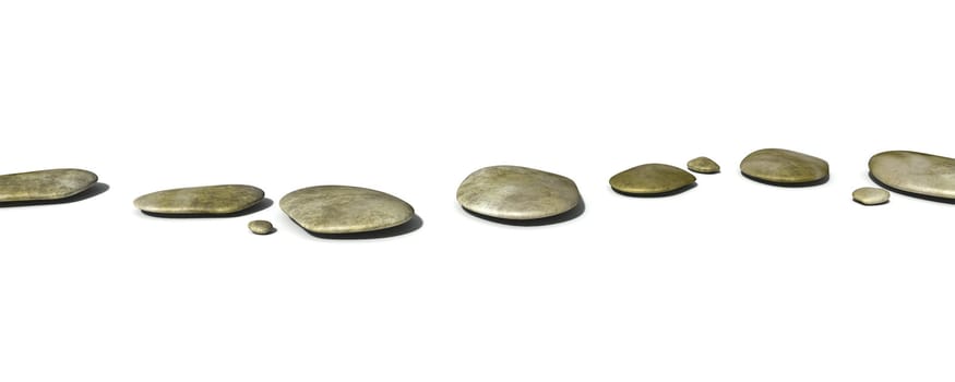 An image of some step stones on white background