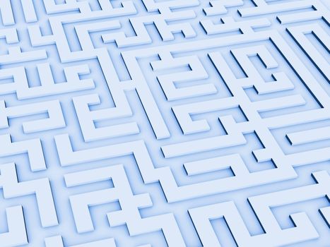 a lot of abstract turns of a labyrinth of white-blue tone