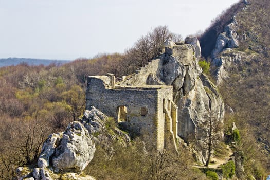 Kalnik mountain fortress on cliff, Croatia