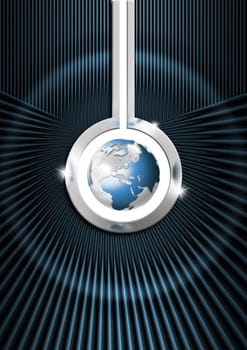 Background with map globe, global business connection 
