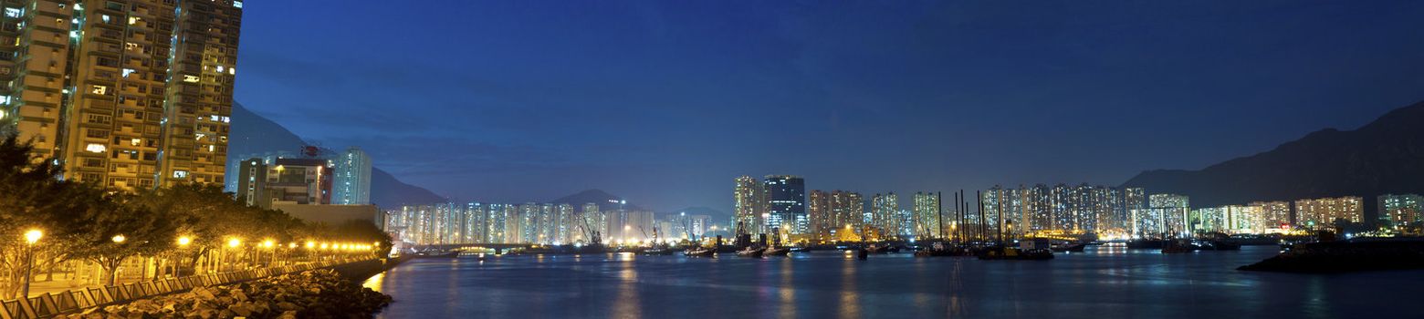 Hong Kong downtown at night