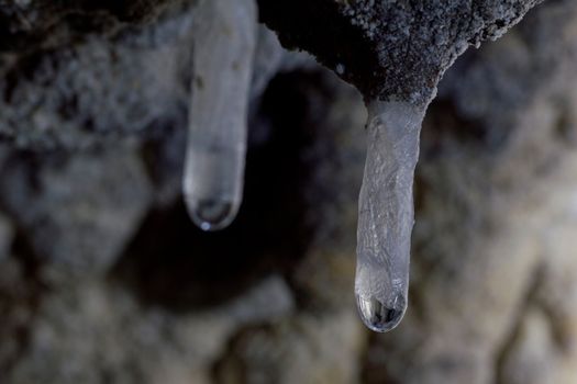 Cave with stalactites and stalagmites in Romania