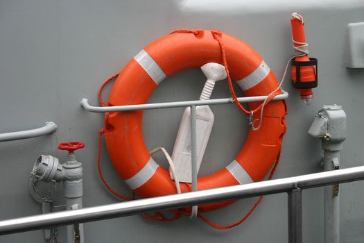 Life buoy on a sailing vessel