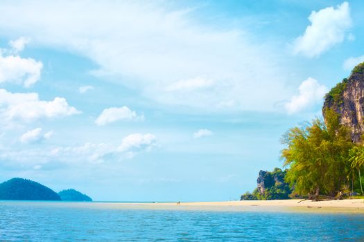 seashore with tall rocks, Andaman Sea, Thailand