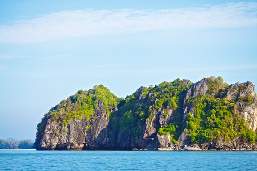 seashore with tall rocks, Andaman Sea, Thailand