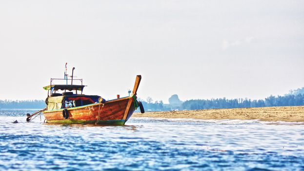 boat in a sea, Andaman Shore, Thailand