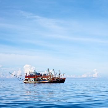 fishery trawlers group in Andaman Sea, Thailand