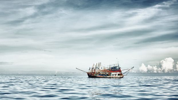 fishery trawlers group in Andaman Sea, Thailand