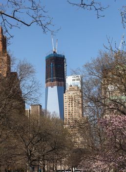 NEW YORK, USA - MARCH 26: Freedom Tower or 1WTC under construction on March 26, 2012. The tower will be 1776 feet high on completion.