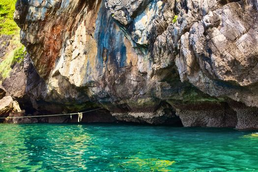 Maracot (Emerald) Cave in Andaman Sea, Krabi, Thailand