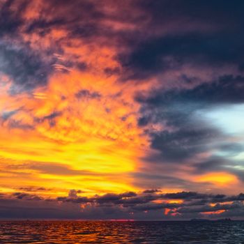 beautiful sunset over Andaman Sea, in Thailand