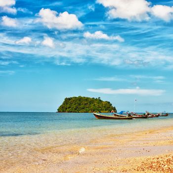 tropical sand beach in Andaman Sea, Thailand