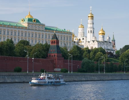 View of Moscow Kremlin at sunset light