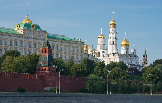 View of Moscow Kremlin at sunset light