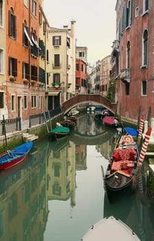 Type of Venetian canal in the evening