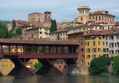 View of the town of Bassano del Grappa in Italy