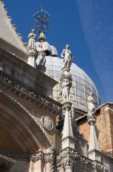 Statues of the Cathedral of St. Mark in Venice.