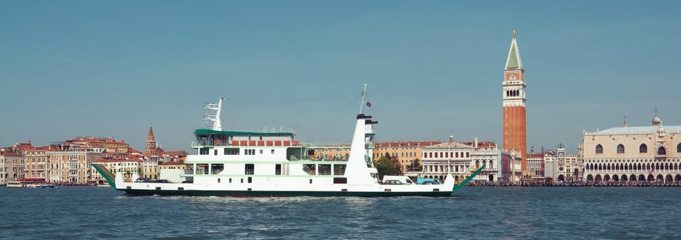 Saint Mark's Square and the Ferry boat in Venice