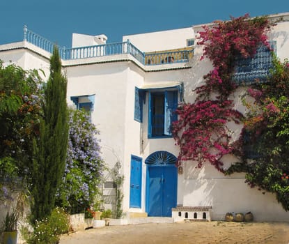 Courtyard house in Sidi Bou Said in Tunisia