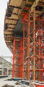 View of car racks constructed in Moscow