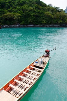 Long tail boat in the Gulf of Thailand.