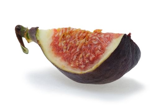 a quarter of fig isolated