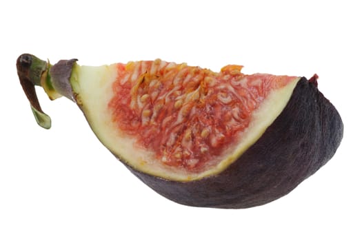 a quarter of fig isolated