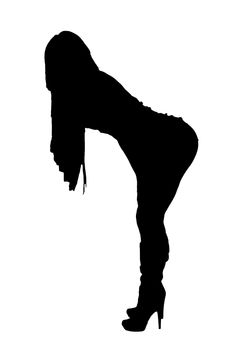 Isolated Silhouette of a Female Model in a sexy pose.