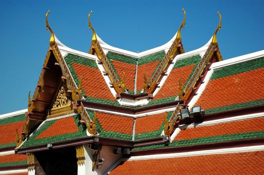 Detail from the Grand Palace's roof, in Bangkok, Thailand