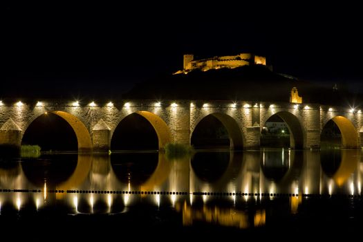 Medellin at night, Badajoz Province, Extremadura, Spain