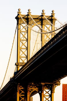 detail of Manhattan Bridge, New York City, USA