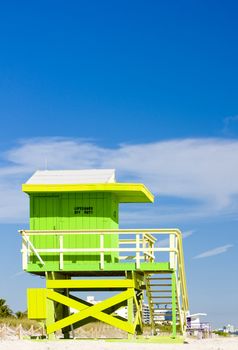 cabin on the beach, Miami Beach, Florida, USA