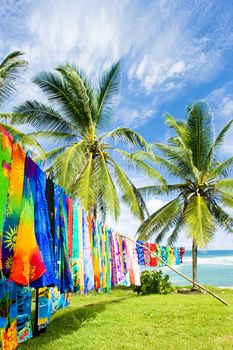 typical fabrics, Bathsheba, East coast of Barbados, Caribbean